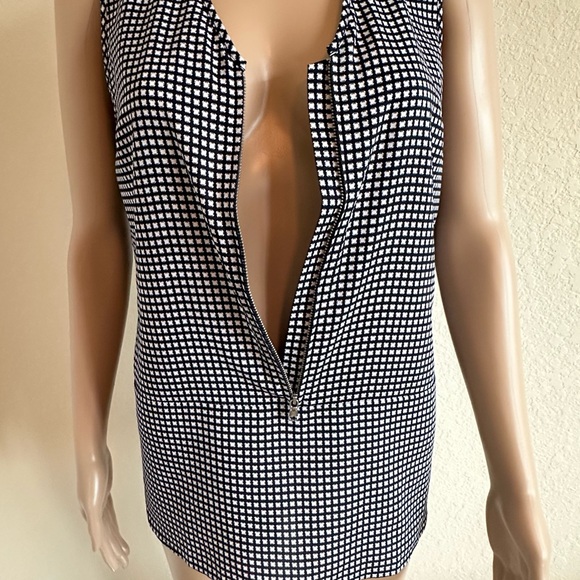 Nautica Black and White Checkered Blouse - Picture 4 of 15